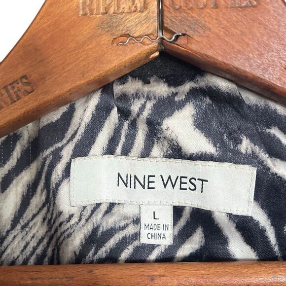 Nine West Wool Blend Single Breasted Long Sleeve Coat Jacket Black Size Large - Picture 5 of 8